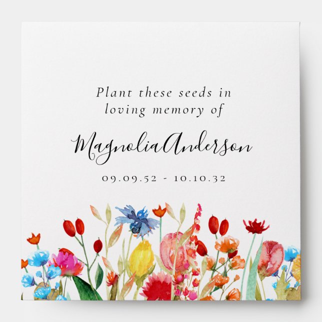 Memorial Seed Packet | Wildflowers Envelope (Front)