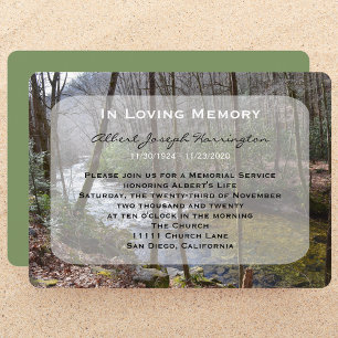 Memorial Service Announcement Invitation Forest