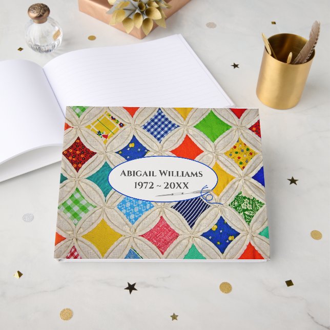 Memorial Service Cathedral Window Quilt Pattern  Guest Book (Front Open)