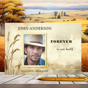 Memorial Service Country Photo Real Foil  Guest Book