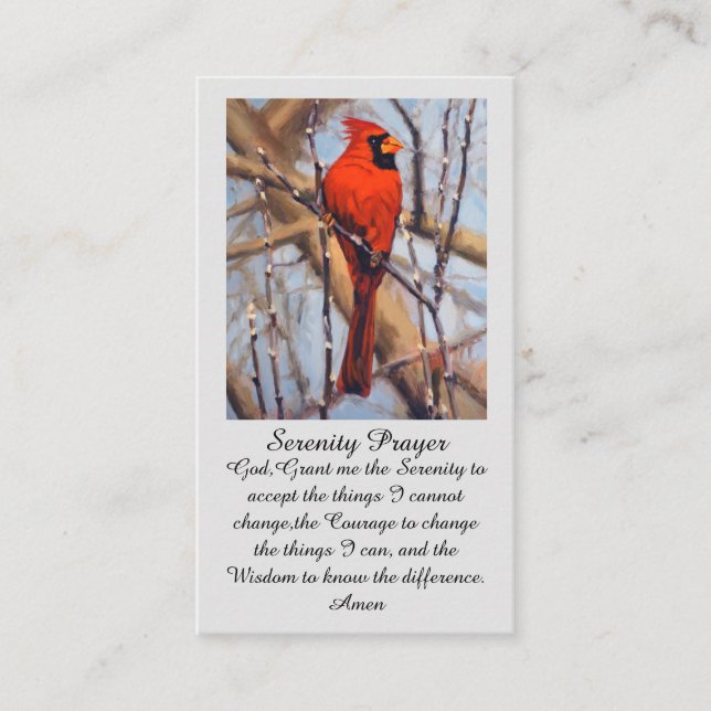 Memorial Service Funeral Card with Cardinal Bird (Front)