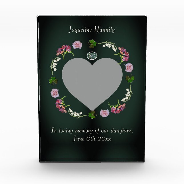 Memorial Service, In Loving Memory Of Photo Heart (Front)