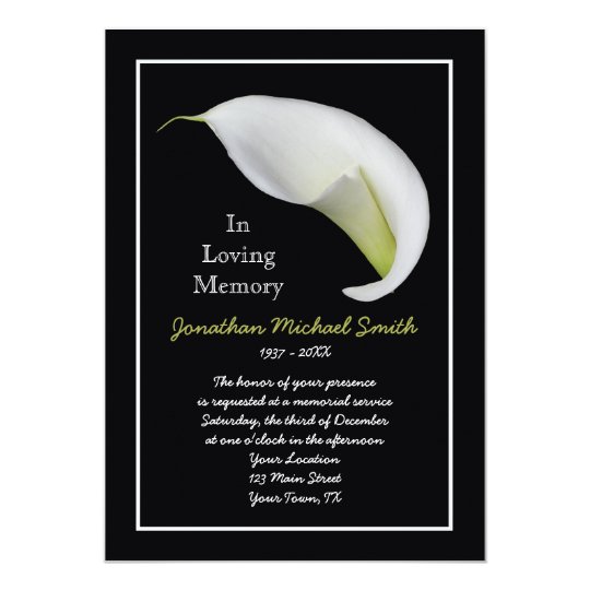 Memorial Service Invitation Announcement Template Zazzle Ca Memorial Service Announcement Template Free