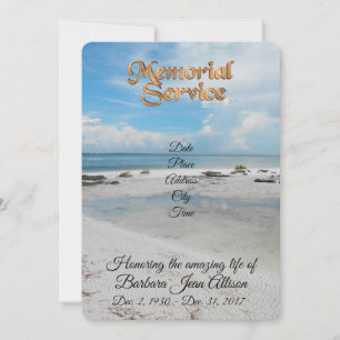 Memorial Service invitation beach