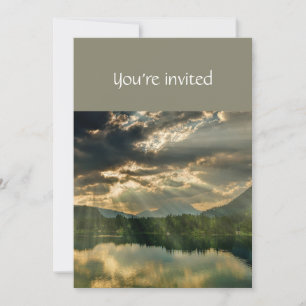Memorial Service Invitation Beautiful Lake Beach