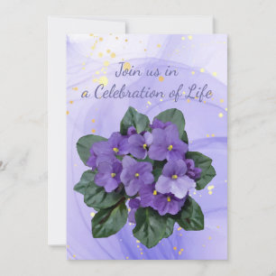 Memorial Service Invite African Violet Purple