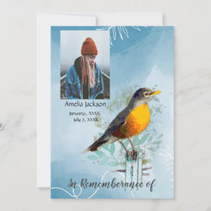 Memorial Service Invite American Robin Bird