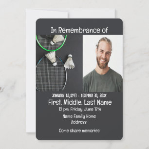 Memorial Service Invite Badminton