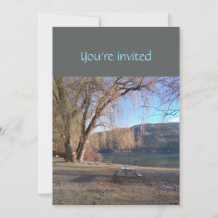 Memorial Service Invite Beautiful Lake Beach