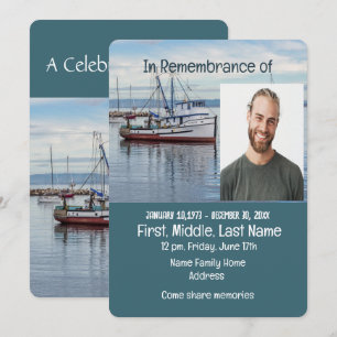 Memorial Service Invite Commercial Fisherman