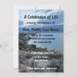 Memorial Service Invite Desert Mountain Lake