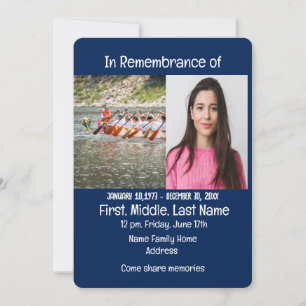 Memorial Service Invite Dragon Boat Rower