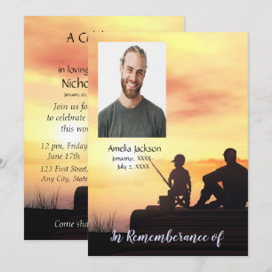 Memorial Service Invite Father Son Fishing Fish