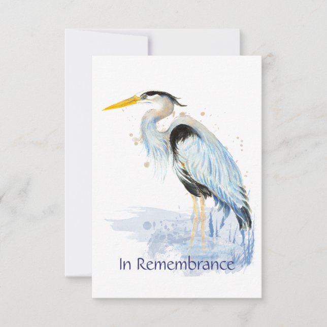 Memorial Service Invite Great Blue Heron (Front)