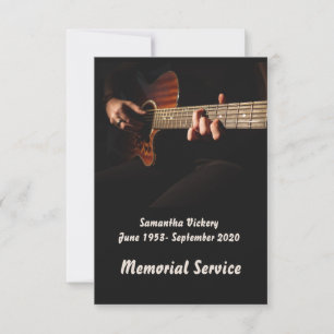 Memorial Service Invite Guitar Player Musician