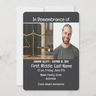 Memorial Service Invite Lawyer Law Legal