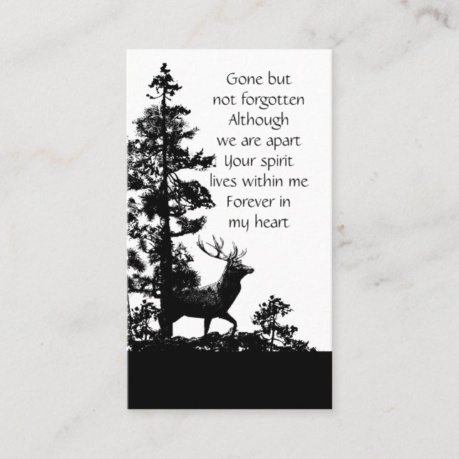 Memorial Service Invite Masculine Stag Deer Art (Front)