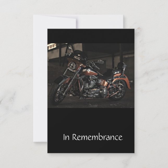 Memorial Service Invite Motorcycle (Front)
