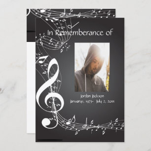 Memorial Service Invite Music Notes Custom