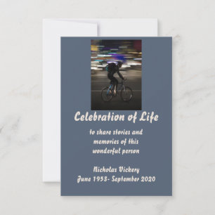 Memorial Service Invite Person Biking Cycling