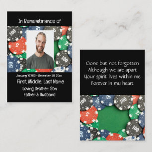 Memorial Service Invite Poker Card Game 
