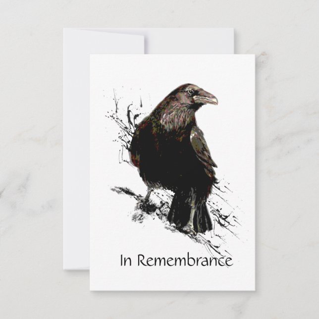 Memorial Service Invite Raven Black Bird (Front)