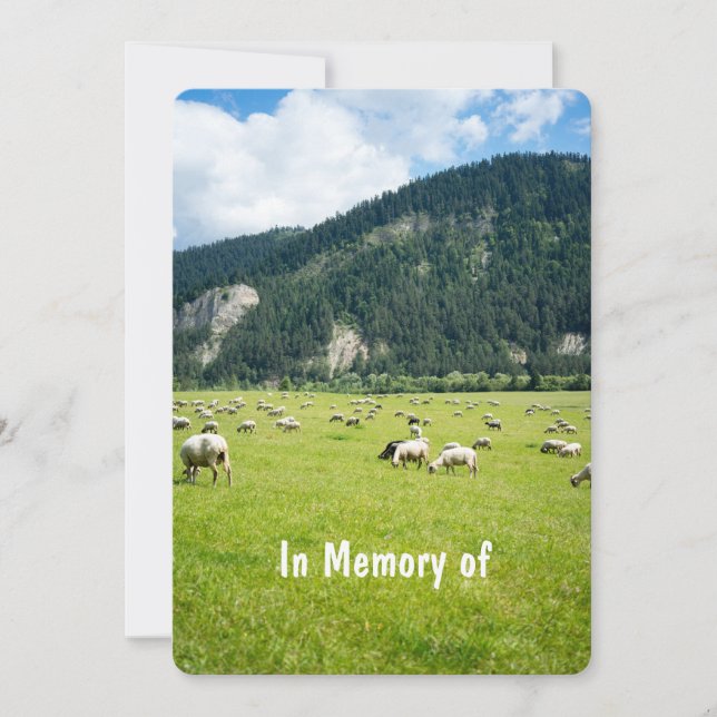 Memorial Service Invite Sheep Farming Farmer (Front)