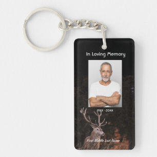 Memorial Service Invite Stag Deer Outdoorsman Keychain
