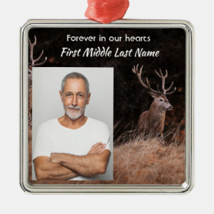 Memorial Service Invite Stag Deer Outdoorsman Metal Ornament