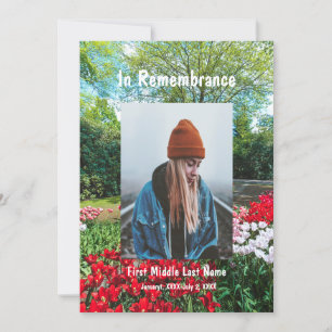 Memorial Service Invite Tulips Garden Flowers