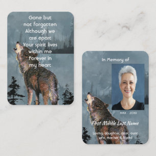 Memorial Service Invite Watercolor Howling Wolf