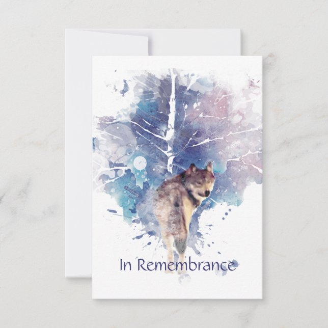 Memorial Service Invite Wolf Wildlife Art (Front)