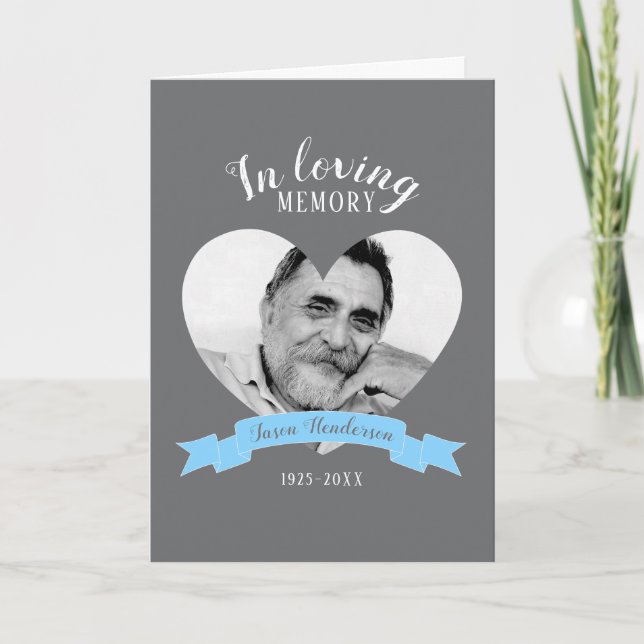 Memorial service photo blue ribbon program (Front)