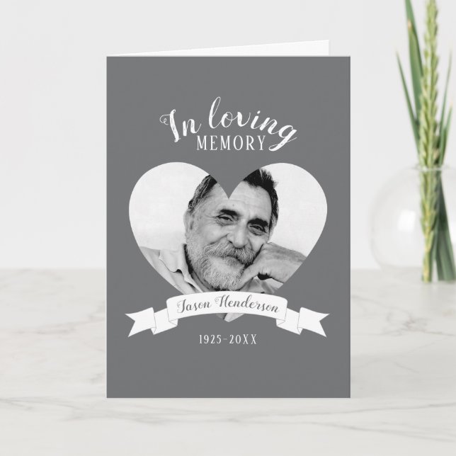 Memorial service photo cancer white ribbon program (Front)