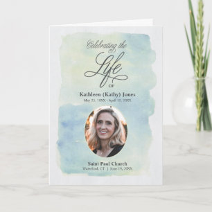 Memorial Service With Photo Funeral Invitation