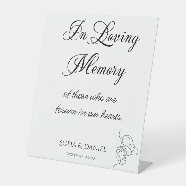 Memorial Sign In Loving Memory Minimalist Wedding (Front)