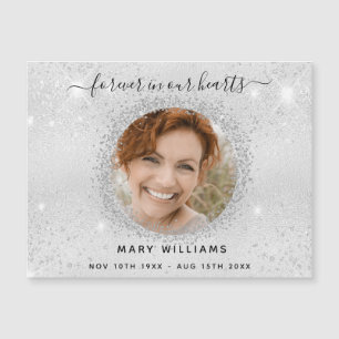 Memorial silver sparkles photo love magnet