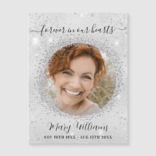Memorial silver sparkles photo love magnet