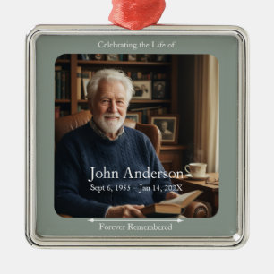 Memorial Square Ornament with Photo