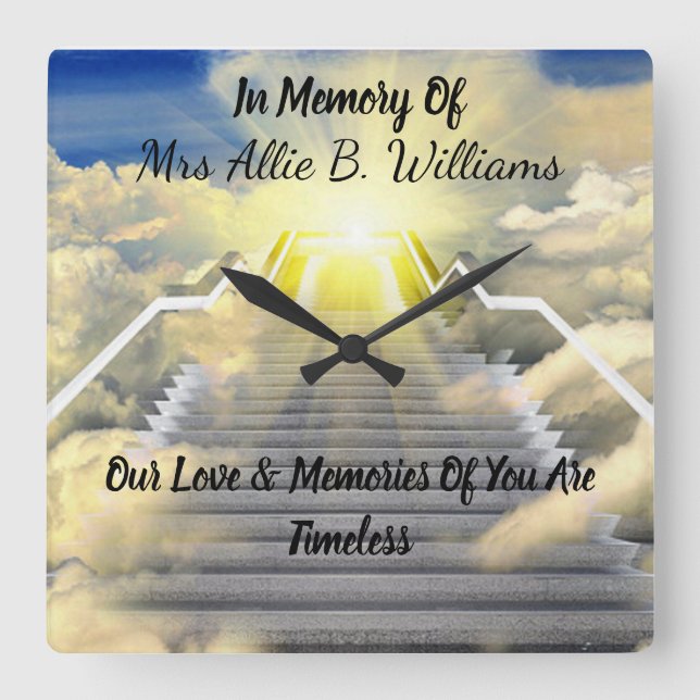 Memorial  square wall clock (Front)