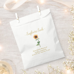 Memorial Sunflower Seed Funeral Favour Bag