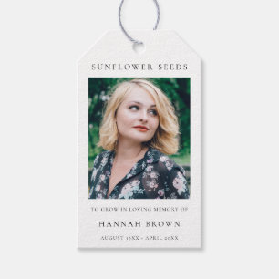 Memorial Sunflower Seeds Elegant Chic Funeral Gift Tags