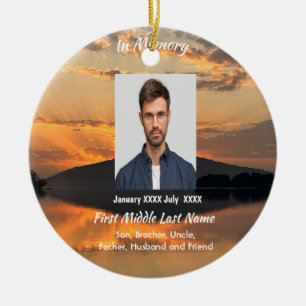 Memorial Sunset Water Reflection Sky Cloud Ceramic Ornament