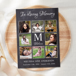 Memorial Sympathy 8 Photo Collage Funeral Thank You Card