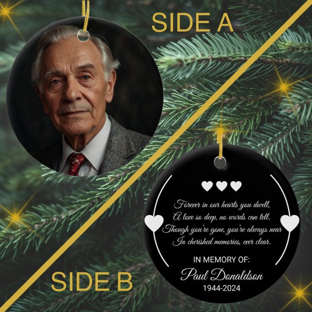 Memorial Sympathy Custom Photo and Text Ceramic Ornament (Creator Uploaded)