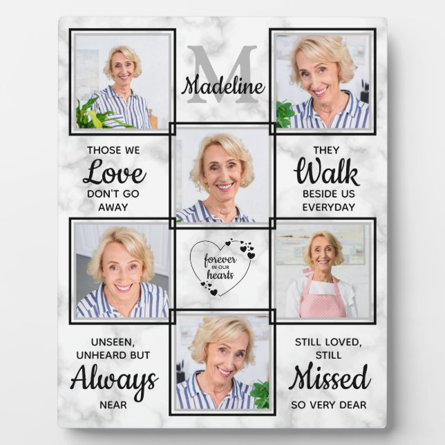 Memorial Sympathy Quote 6 Photo In Loving Memory Plaque (Front)