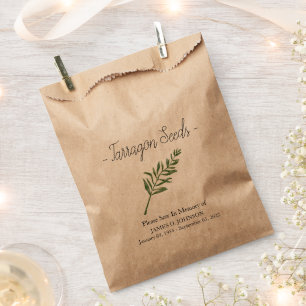 Memorial Tarragon Seed Funeral Favour Bag