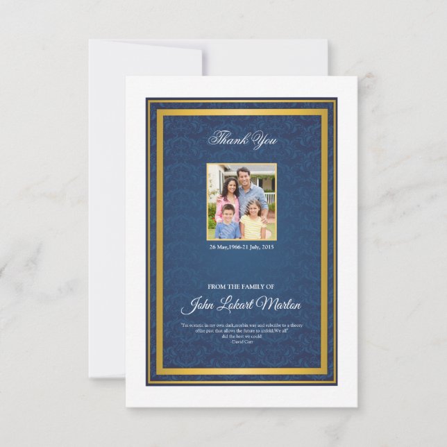 Memorial Thank You Card (Front)