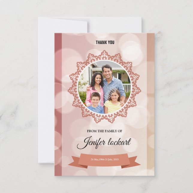 Memorial Thank You Card (Front)