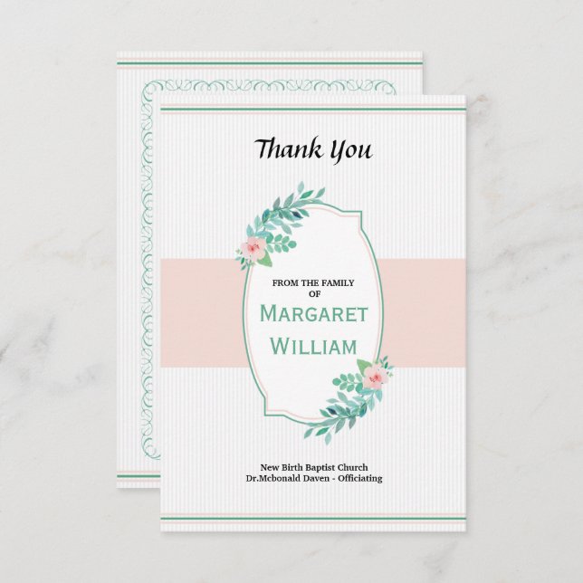 Memorial Thank You Card (Front/Back)